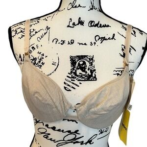 WONDERBRA ~ WOMENS 32C~ Back CLASP STYLE 7310 Gold Underwire BRA Vintage